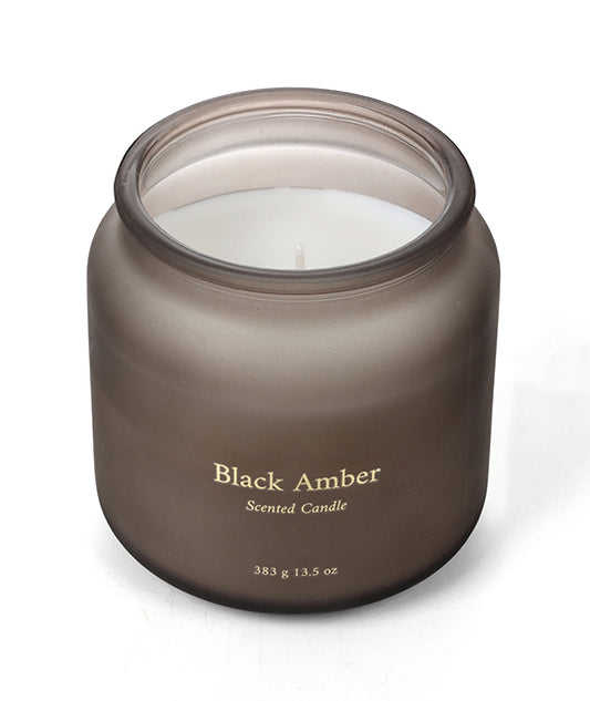 נר זכוכית ענבר שחור